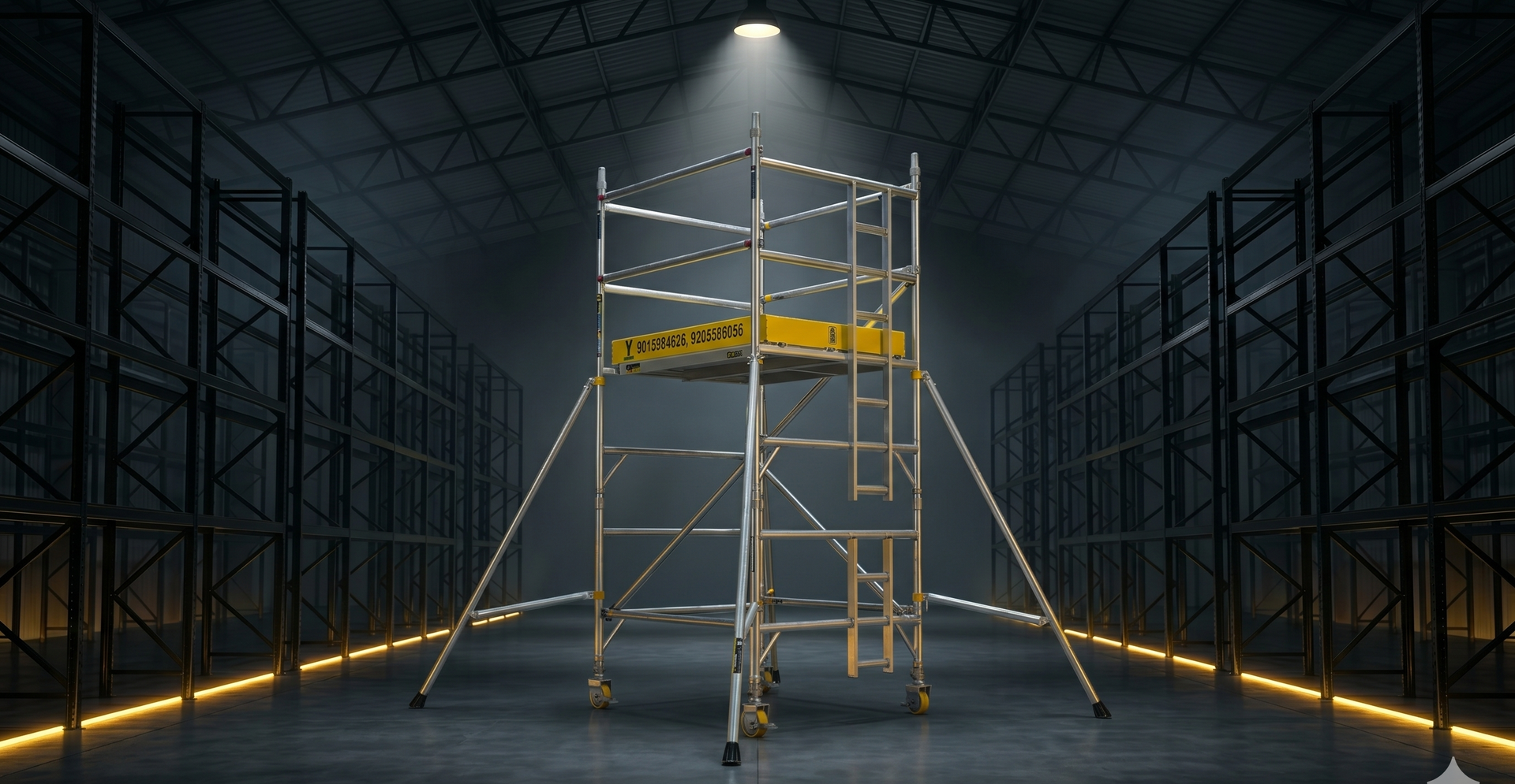XO Tower aluminium scaffold in a cinematic studio