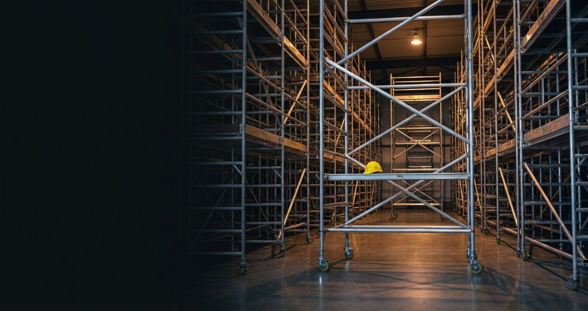 Contact Y Group - warehouse with aluminium scaffold towers