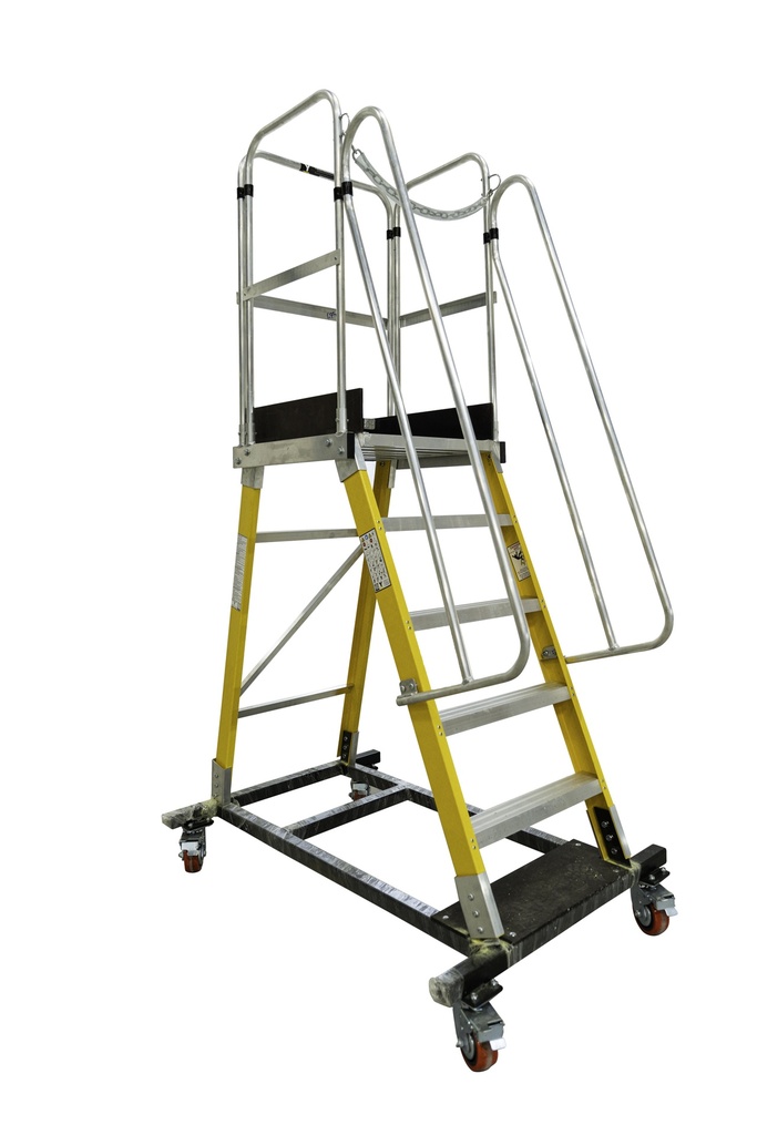 FRP Warehouse Ladder (Guard Rail height : 1100 mm) - 7+ Platform